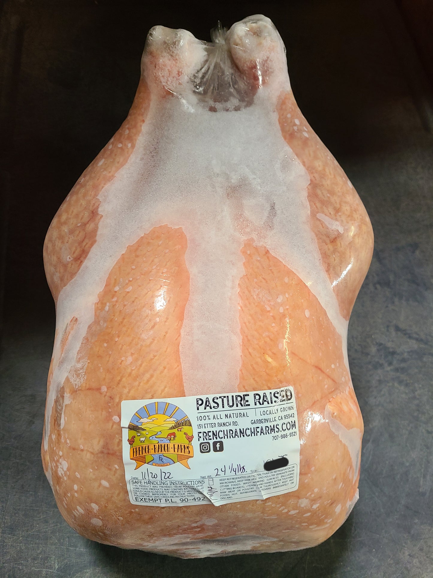 Turkey- Pasture Raised/Organic Fed